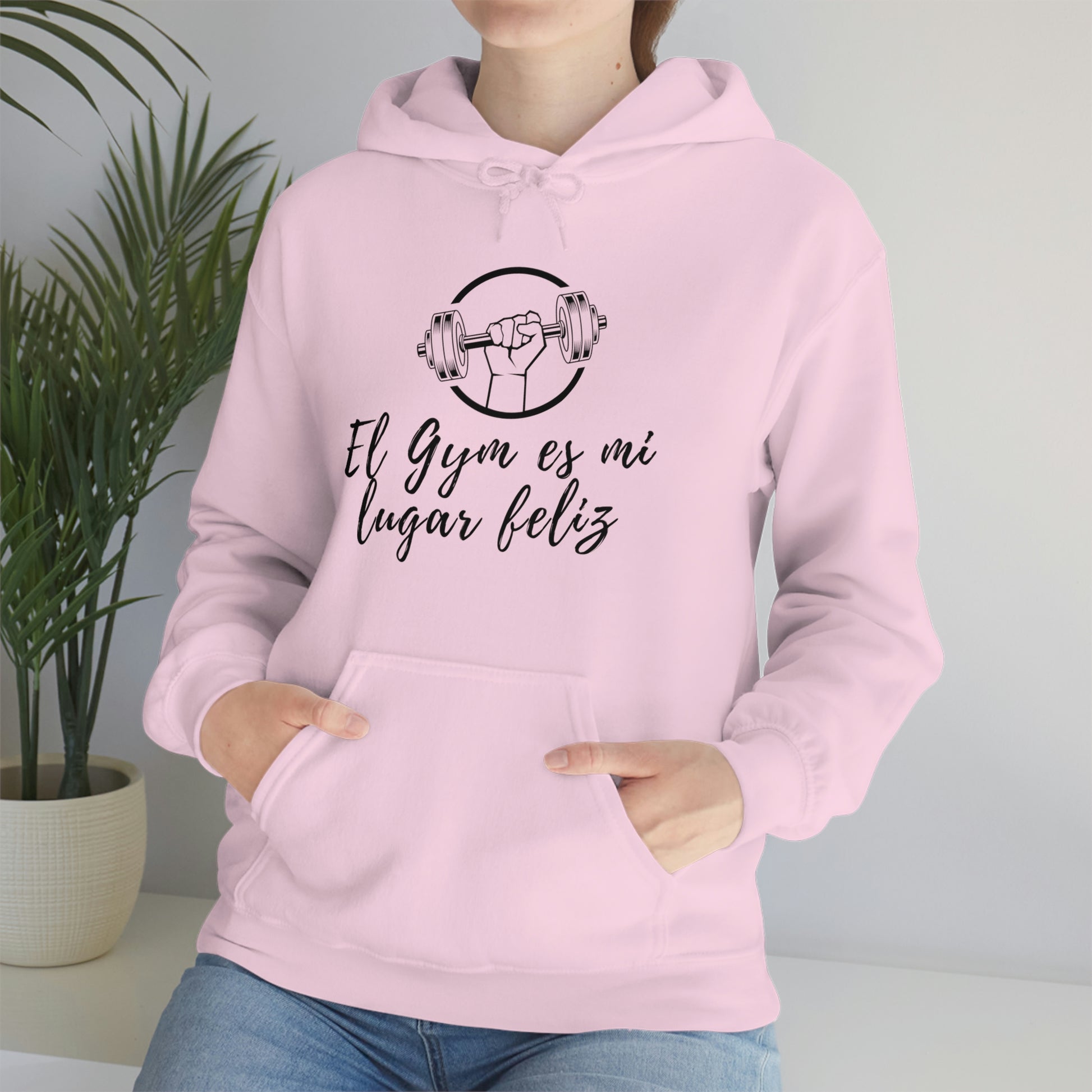 Hoodie Unisex Gym Light Pink