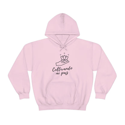 Hoodie Unisex Cultivando paz Light Pink