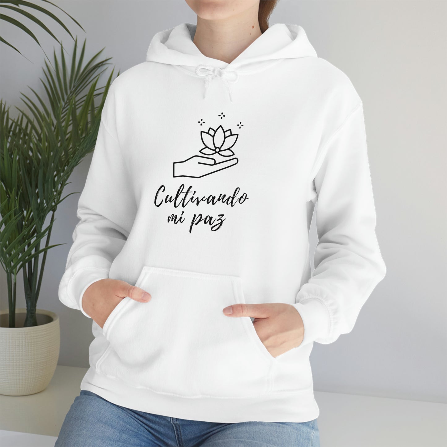 Hoodie Unisex Cultivando paz White