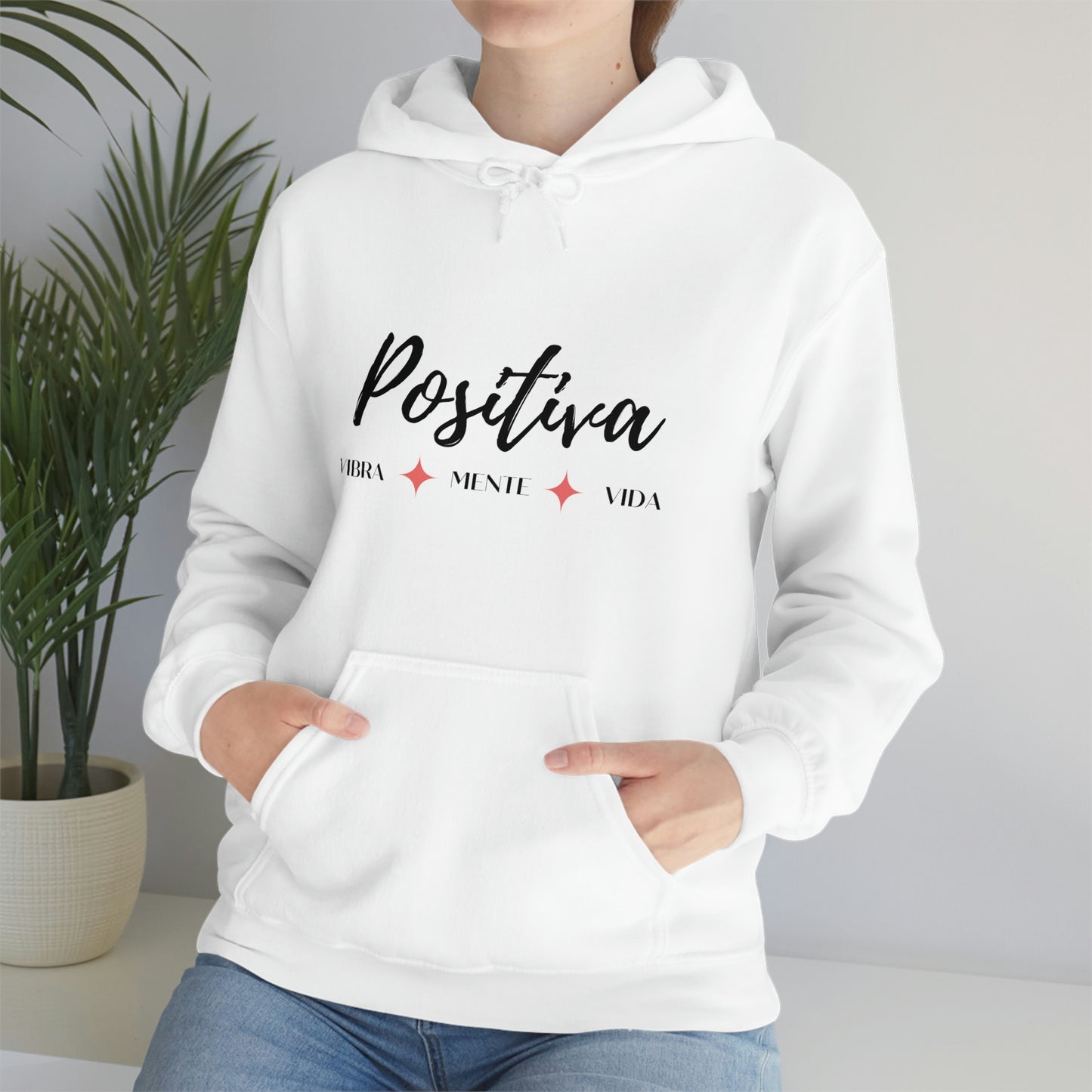 Hoodie Unisex Positiva White